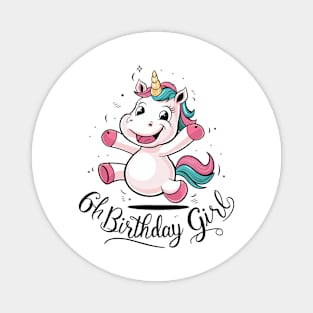 Unicorn 6th Birthday Girl Gift Mythical Creature Magnet